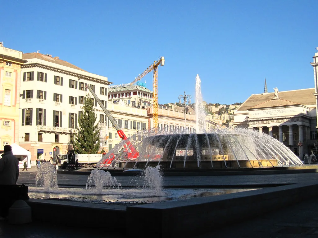 Piazza de Ferrari and the Christmas Tree, Genoa