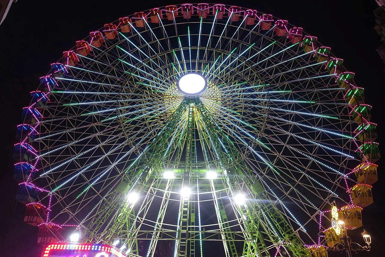 Ferris wheel in Christmas in Vigo, Spain