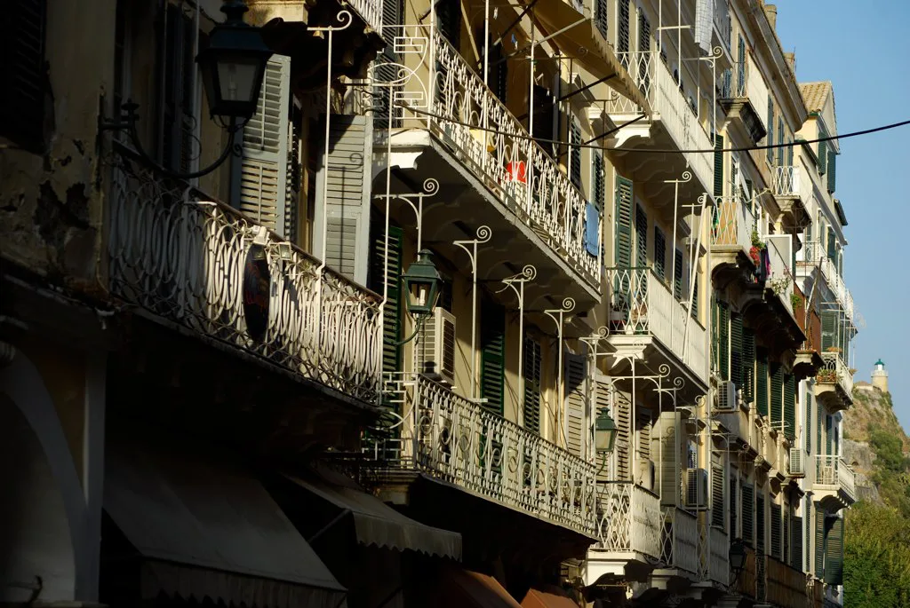 Corfu old town balconies