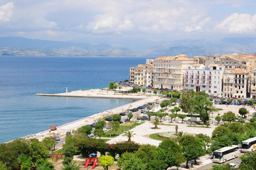 Sea front in the old town, Corfu