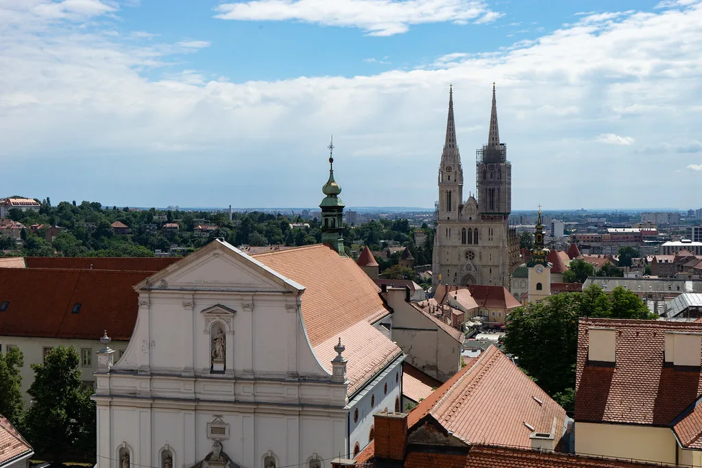 Cathedral from Lotrščak Tower - Zagreb, Croatia