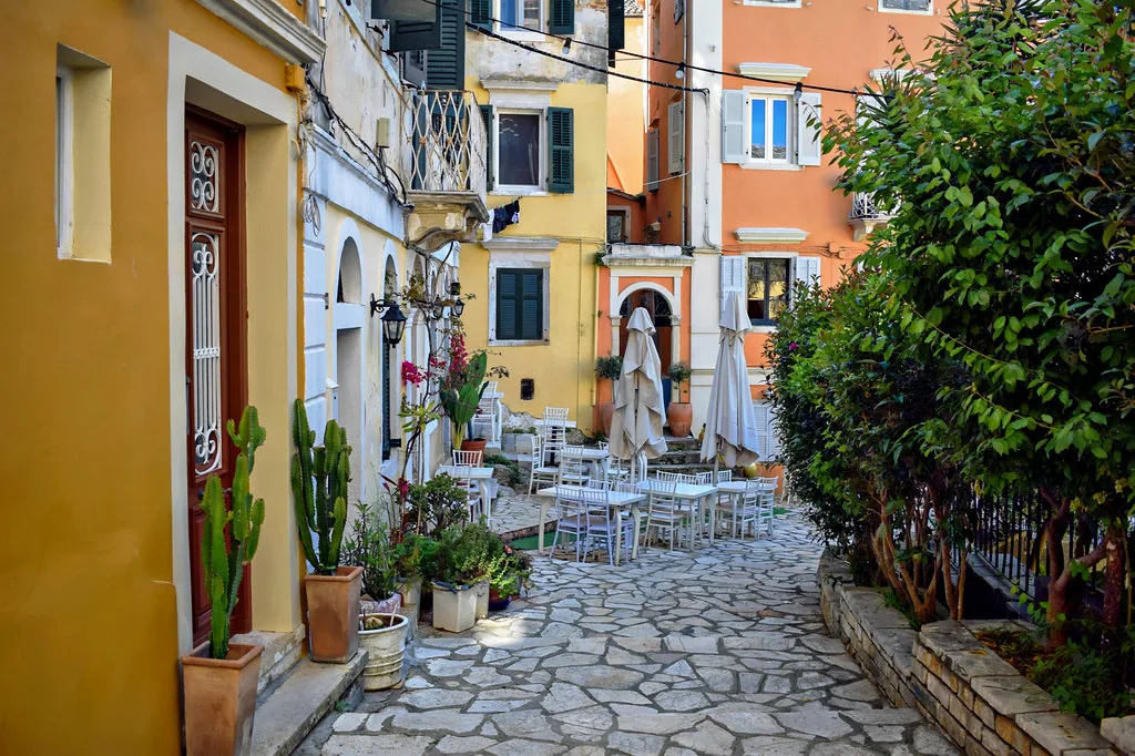 Street in Corfu Town, Greece