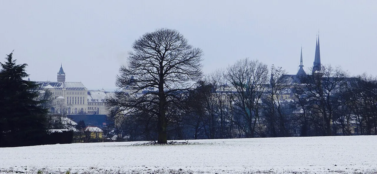 LUXEMBOURG CITY covered by snow, LU