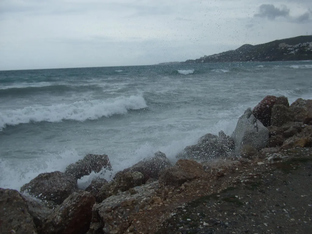 This beach was a few feet longer before last winter, Nerja