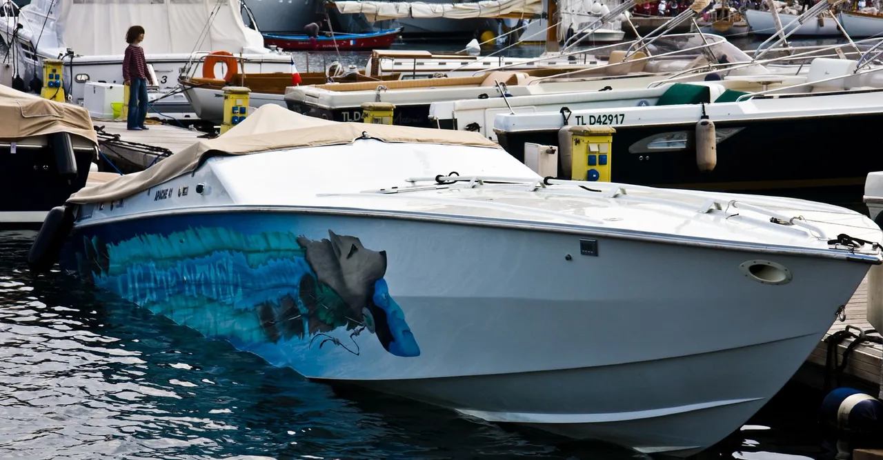 Motor boat in the port of Saint-Tropez