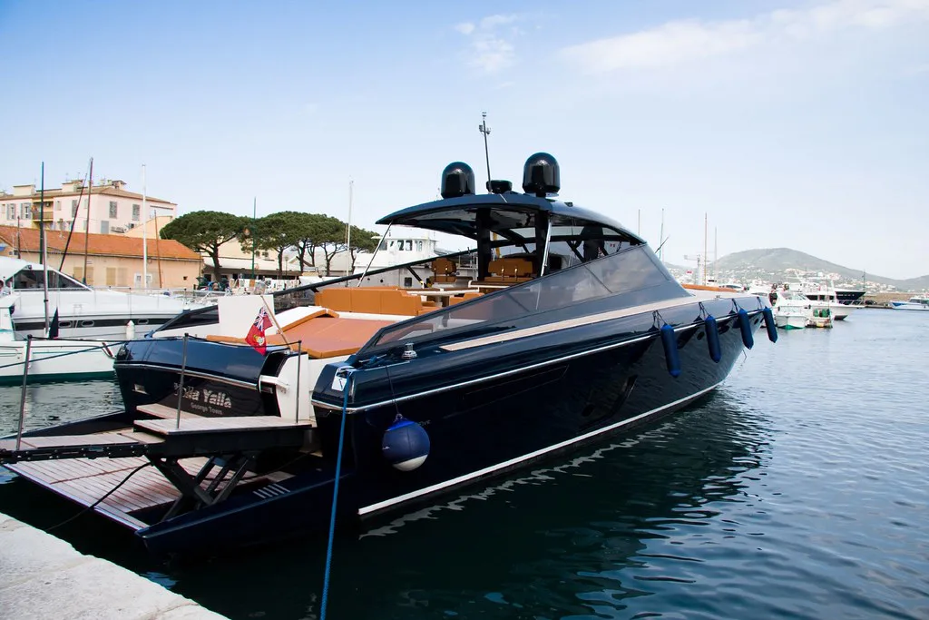 Yalla Yalla lying in the port of Saint-Tropez